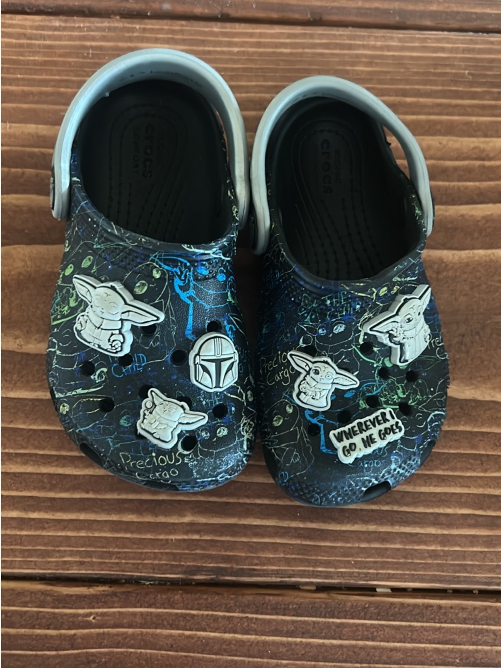 CROCS Kids Navy Blue and Light Gray Star Wars Grogu Clog